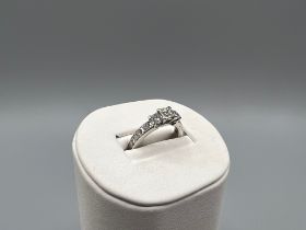 18ct White and 1.50cts Diamond Ring Very Good Condition Size L - 6grams