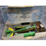 A flying scale model of the De Havilland 80A (Puss Moth) 3 seat cabin monoplane, with original box