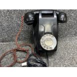 Vintage Bakelite wall hanging telephone - in traditional black