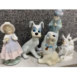 Lot comprising of Nao by LLadro girl with flowers together with Lladro geisha Girl (damage to