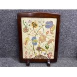 Vintage Mahogany framed tapestry fire screen, 47.5x63cm