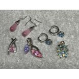 Silver drop earrings and pendants