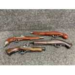 Four reproduction flintlock pistols