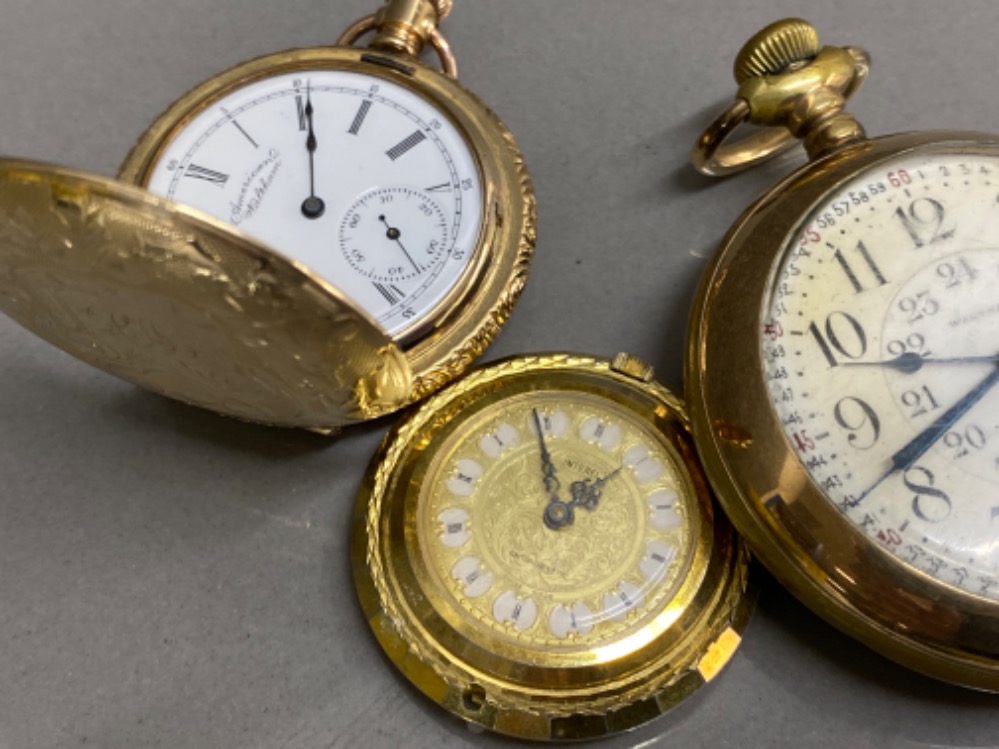 3 vintage gilt metal pocket watches - Bild 3 aus 4