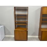 Teak G-Plan 5 tier wall unit with below sliding door cupboard, 75x46cm, Height 198cm