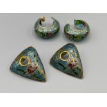 2 pairs of enamel earrings