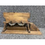 Vintage wooden wheat grinder, 38x20cm