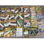 Large quantity of miscellaneous vintage Marvel comics including Captain Marvel, the Hulk, Avengers