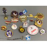 Bag of miscellaneous Canadian medals & badges - Curling related