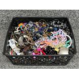 Basket of costume jewellery