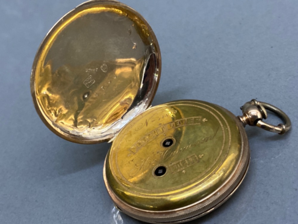 9ct (tested) gold cased pocket watch - Bild 2 aus 3