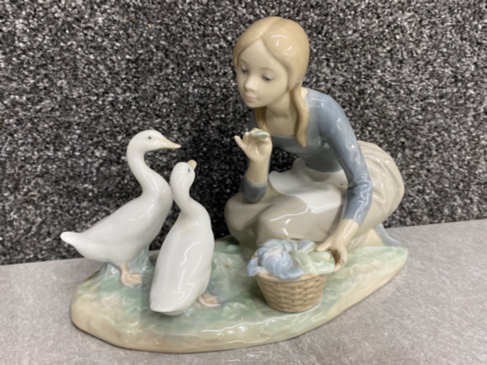 Lladro figure 4849 “food for ducks”