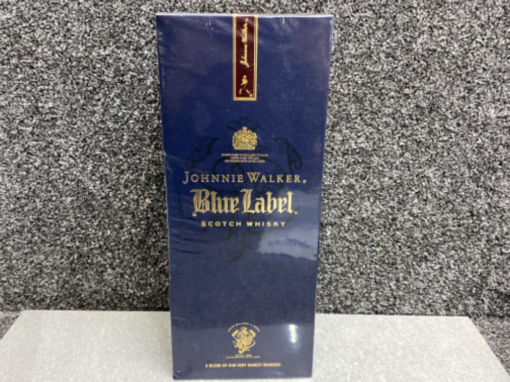 75cl Bottle of Johnnie Walker ‘blue label’ scotch whisky, still sealed in original unopened box