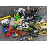 Tray containing miscellaneous diecast vehicles including makers Corgi, Dinky & matchbox etc,