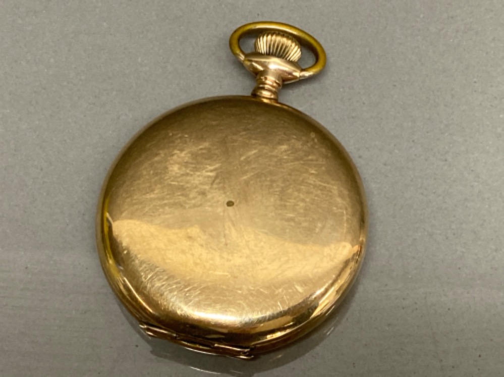 9ct gold (tested) gents pocket watch - Bild 2 aus 3