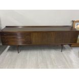 Mid-century Danish style Hamilton teak sideboard, Archie shine 228x50cm, Height 76cm