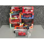 10 various Diecast emergency fire vehicles all in original boxes