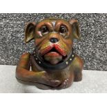 Cast metal dog money box