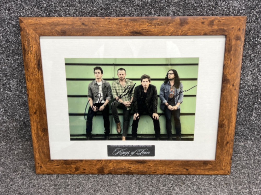 Signed Kings of Leon framed photo by Jared, Caleb, Matthew and Nathan Followill