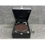 Very stylish Columbia Art Deco picnic Gramophone complete with soundbox and handle