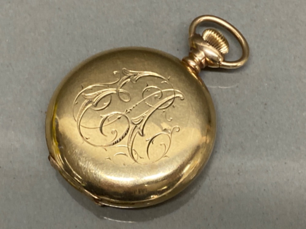 (Tested) 9ct yellow gold cased Waltham pocket watch - Bild 2 aus 3