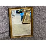 Vintage rectangular shaped bevelled glass mirror with gilt frame - 41.5x57cm