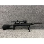 Gamo precision air gun cal 5.5mm Phox pressure filled rifle. With Hawke sights and accessories