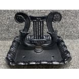 Large cast metal Lyre Harp bootscraper