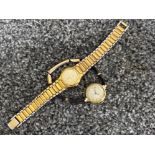 Ladies Birks wristwatch in 10K gold filled case together with a gilt metal Movado wristwatch