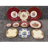 Royal Worcester plates and Limoges x10