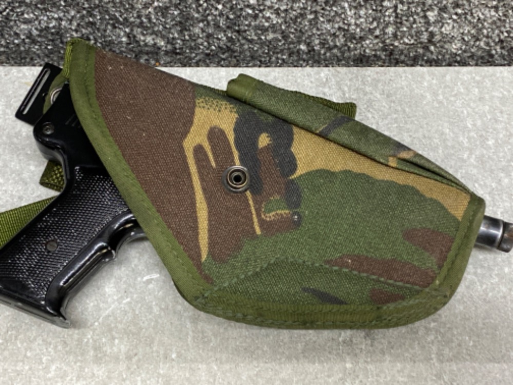 Vintage Diana SP50 air pistol, fires 4-5mm calibre pellets or darts, with army camouflage holster - Image 3 of 3