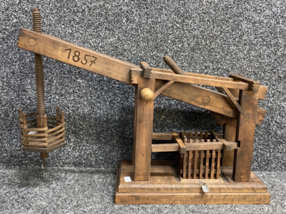 Vintage wooden cider press - (Austrian) “H.Klitzwogerer, St. Leonhard a.Forst 104, 52x38cm