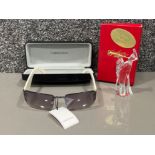 Ladies Cabouchon sunglasses (unworn) and Macy’s Gorham crystal figure both in original boxes