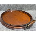 Edwardian mahogany twin handled tray - 66x47cm