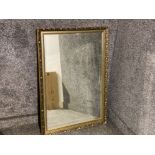 Large rectangular shaped gilt framed bevelled glass mirror, 71x101cm