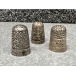 3 silver hallmarked thimbles