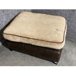 Brown leatherette footstool/storage bed