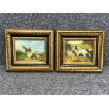 2 Rural themed oil paintings in superb frames (24cm x 19cm)