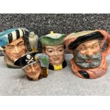 Beswick character jug 1204 Mr Varden together with 3 Royal Doulton character jugs includes the