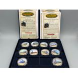 The celebration of steam locomotives coin collection. 24ct gold plated includes Mallard, Golden