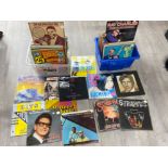 2 boxes containing a large quantity of miscellaneous LP records including Roy Orbison, Nat King