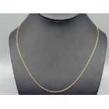 9ct yellow gold 50cm long necklace 2.5G