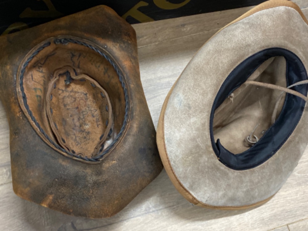 2x vintage leather hats (western style) - Image 2 of 2