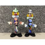 2 Murano glass clowns