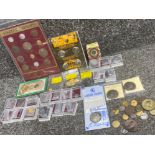 Tray lot of reproduction Roman and Ancient Greek coins - with a mixture of original information