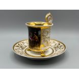 A CUP AND SAUCER, porcelain, KPM, Königliche Porzellan-Manufaktur Berlin, early 19th century In good