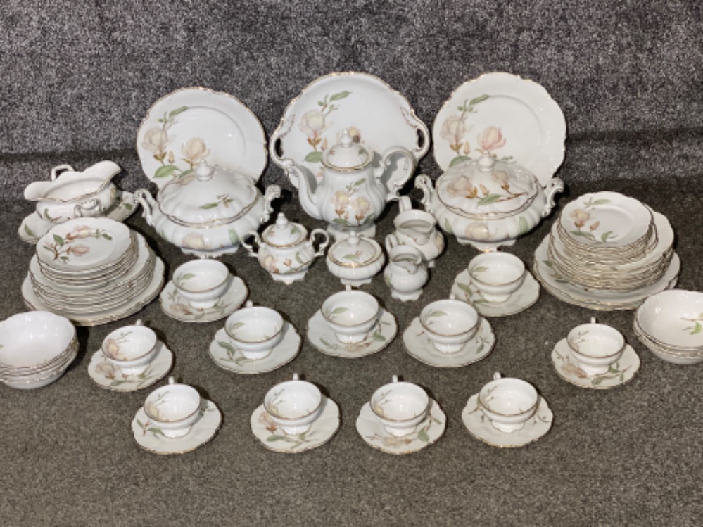 A large 65 piece hutschenreuther bavaria germany sylvia patterned tea & dinnerware set
