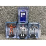 4 x large BBC Dr Who collectible figures, all still sealed as new in original boxes includes Special