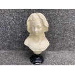 A plaster bust of a young lady - A.Bonnet, height 28cm