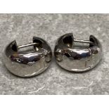 9ct white gold “Huggie” hoop earrings, 3.3g